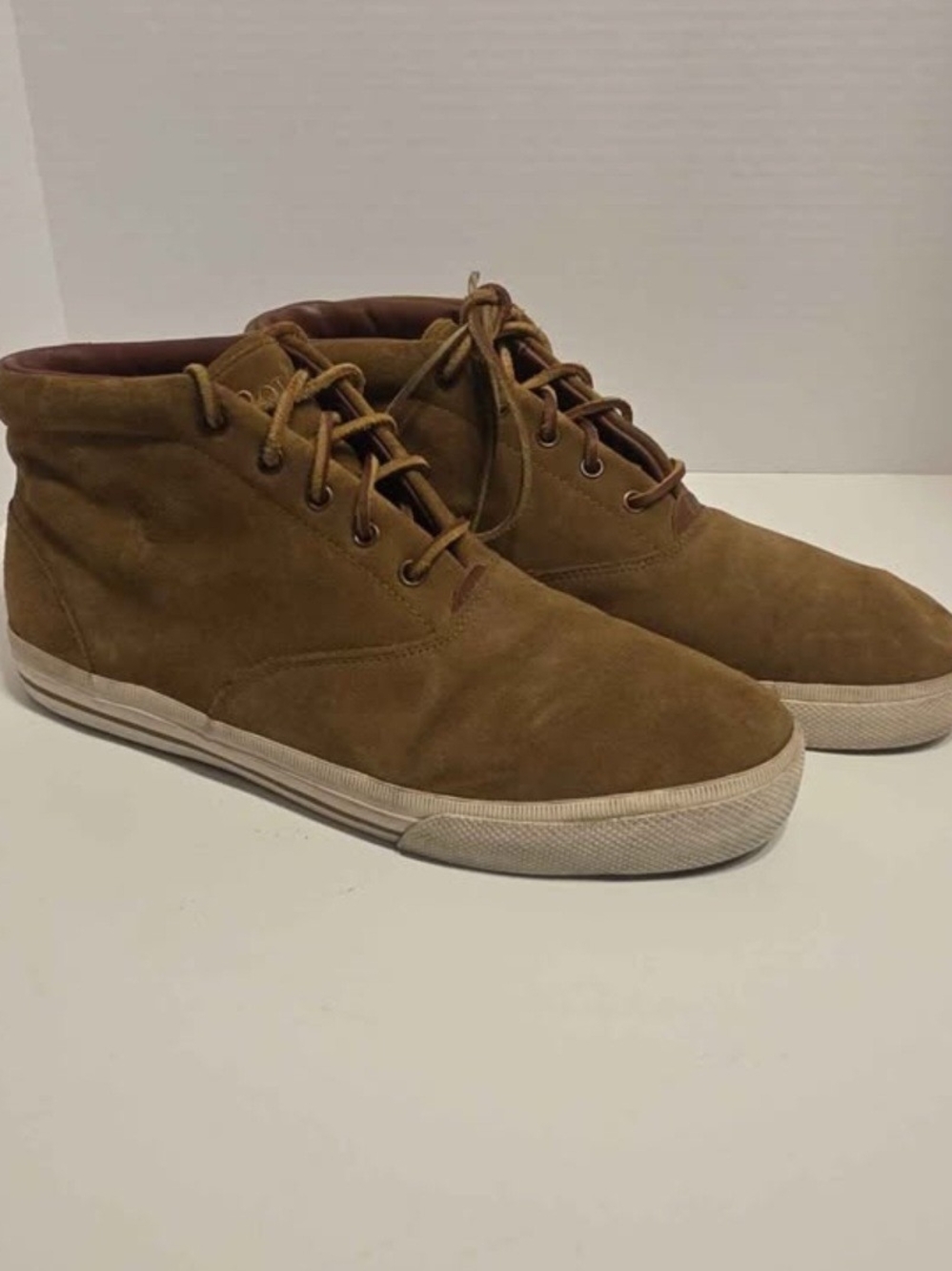Polo Ralph Lauren Zale Men's Oiled Suede Chukka Sneakers - Brown - Size 13